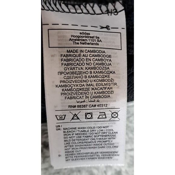 ADIDAS Sweatshirt Hoodie Womens Large Oversized Cropped logo Relaxed Pullover - Picture 6 of 12